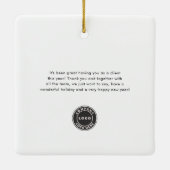 Voeg uw bedrijfseigenaar kerst van de Bedrijfs van Keramisch Ornament (Achterkant)