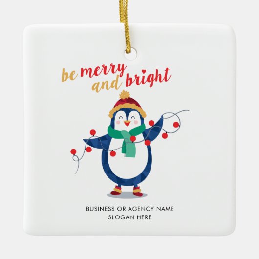 Voeg uw bedrijfseigenaar kerst van de Bedrijfs van Keramisch Ornament (Voorkant)