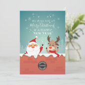 Voeg Uw BedrijfsKlanten van de Kerstmis van de Log Feestdagenkaart (Staand voorkant)