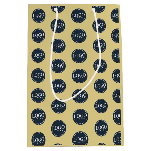 Voeg uw bedrijfslogo Bedrijfsnaam Promotioneel toe Medium Cadeauzakje (Voorkant)