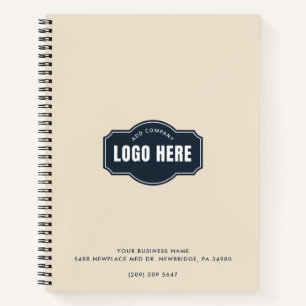 Voeg uw bedrijfslogo elegant minimalistisch aangep notitieboek