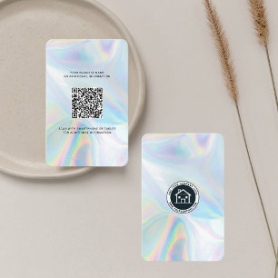 Voeg Uw BedrijfsLogo en QR DIY Holographic van de  Visitekaartje