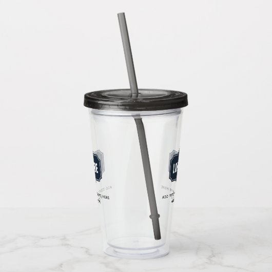 Voeg Uw BedrijfsLogo en Slogan toe Acryl Drinkbeker (Links)