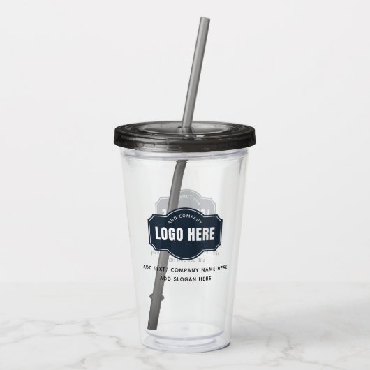 Voeg Uw BedrijfsLogo en Slogan toe Acryl Drinkbeker (Achterkant)