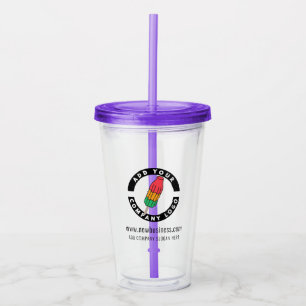 Voeg uw bedrijfslogo en websiteadres toe acryl drinkbeker
