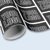 Voeg uw bedrijfslogo, foto of geüpload ontwerp toe cadeaupapier