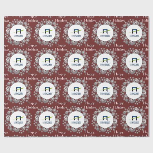 Voeg uw bedrijfslogo sneeuwvlokken toe Vakantie Cadeaupapier (Vlak)