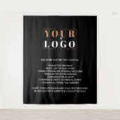 Voeg uw bedrijfslogo toe Aangepaste merk Zwarte ac Wandkleed (Voorkant)