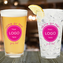 Voeg uw bedrijfslogo toe Roze balk Glas