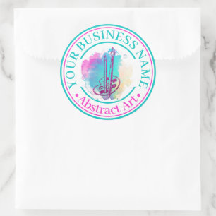 Voeg uw bedrijfslogo toe Schilder Classic Ronde St Sticker