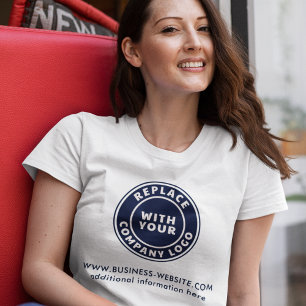 Voeg uw bedrijfslogo website bedrijf werknemers to t-shirt