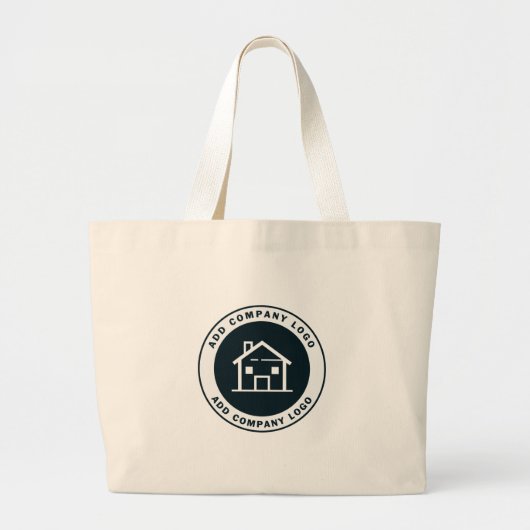 Voeg Uw BedrijfsMedewerker van het Logo toe Grote Tote Bag (Voorkant)