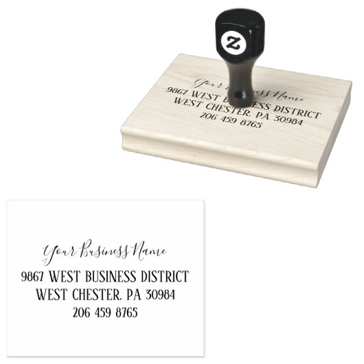 Voeg Uw Bedrijfsnaam en Modern van het Adres toe Rubberstempel (Gestempeld)