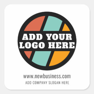 Voeg Uw BedrijfsSlogan van de Website van de Bedri Vierkante Sticker