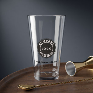 Voeg uw bedrijfswebsite en aangepast bedrijfslogo  glas