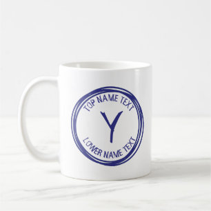 Voeg uw beginnaam of tekst handgetekend X Y Z toe Koffiemok