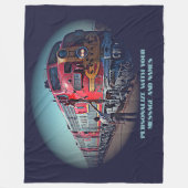 Voeg Uw Bericht en Namen toe, de Blauwe Motor van  Fleece Deken (Voorkant)