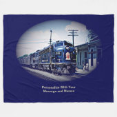 Voeg Uw Bericht en Namen toe, de Blauwe Motor van  Fleece Deken (Voorkant (Horizontaal))