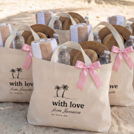Voeg uw bestemming trouwzakken toe voor welkom mini tote bag