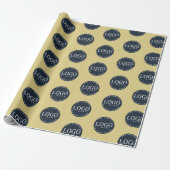 Voeg uw business Logo Minimal Pattern toe Cadeaupapier (Uitgerold)