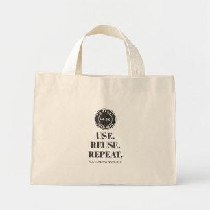 Voeg uw Business Logo slogan en bedrijfsnaam toe Mini Tote Bag