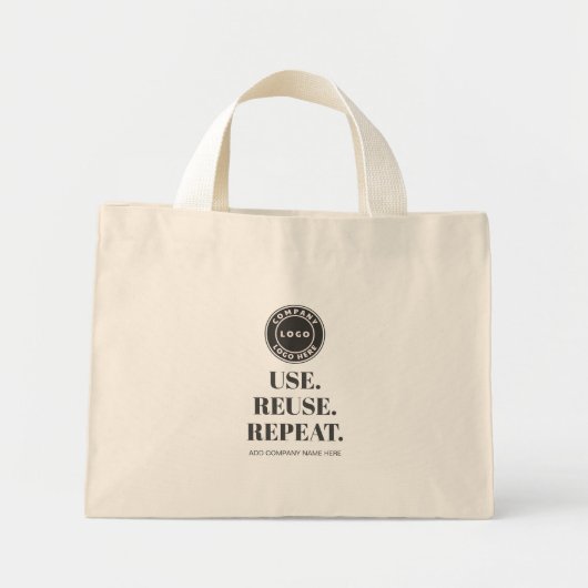 Voeg uw Business Logo slogan en bedrijfsnaam toe Mini Tote Bag (Voorkant)