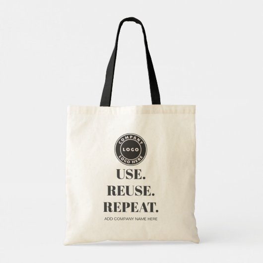 Voeg uw Business Logo slogan en bedrijfsnaam toe Tote Bag (Achterkant)