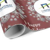 Voeg uw Business Logo Snowflakes Holiday toe Cadeaupapier (Rol Hoek)