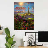 Voeg uw Christelijke Kruis van de Manuscript in he Poster (Thuiskantoor)