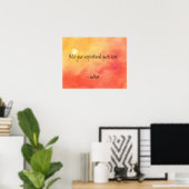 Voeg Uw Citaat Colorful Waterverf Sunset toe Poster (Thuiskantoor)