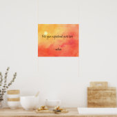 Voeg Uw Citaat Colorful Waterverf Sunset toe Poster (Keuken)