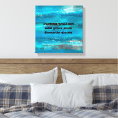 voeg uw citaat toe canvas kunst turquoise strepen (Insitu (Slaapkamer))