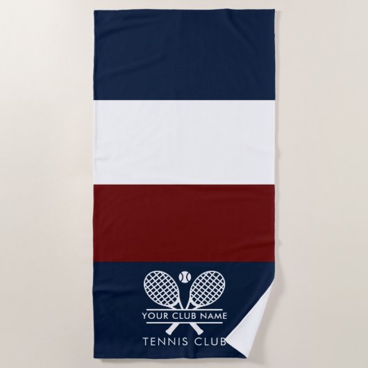 Voeg uw clubnaam Tennis Team Color Block toe Strandlaken (Voorkant)