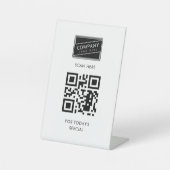 Voeg Uw Code QR en BedrijfsLogo toe Reclamebord Met Voetstuk (Voorkant)