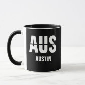 Voeg uw code & stad, luchthavencode AUS AUSTIN TX Mok (Links)