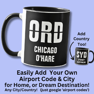 Voeg uw code & stad, luchthavencode ORD CHICAGO Mok