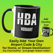 Voeg uw code & stad toe - Luchthavencode HBA HOBAR Mok