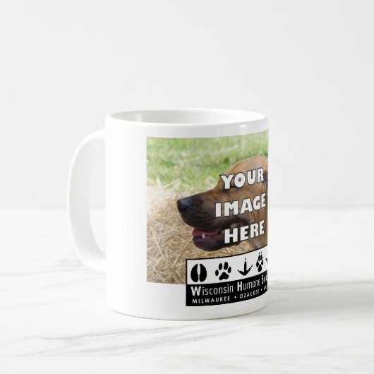 Voeg uw dier WHS-Logo toe Koffiemok (Voorkant links)