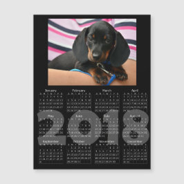 Voeg uw Dog Photo 2018 Calendar Magnetic Card toe
