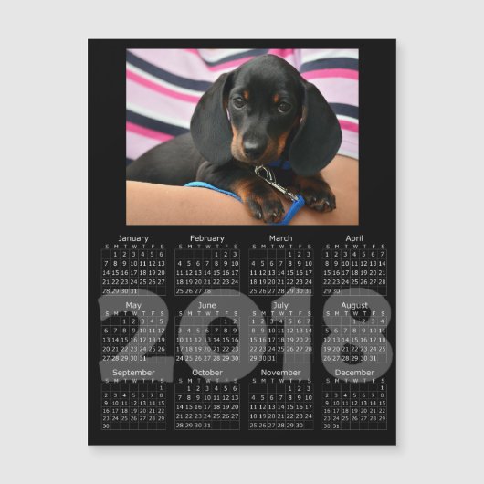 Voeg uw Dog Photo 2018 Calendar Magnetic Card toe (Voorkant)