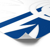 Voeg uw douane Citaat Stripes Flowers Royal Blue t Poster (Hoek)