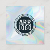 Voeg Uw Douane Logo en QR Code toe Holographic Vierkante Visitekaartje (Achterkant)