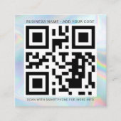 Voeg Uw Douane Logo en QR Code toe Holographic Vierkante Visitekaartje (Voorkant)
