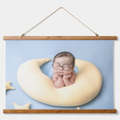 Voeg uw drie foto gepersonaliseerd toe hangend wandkleed (Voorkant)