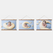 Voeg uw drie foto gepersonaliseerd toe hangend wandkleed (Driedubbel)