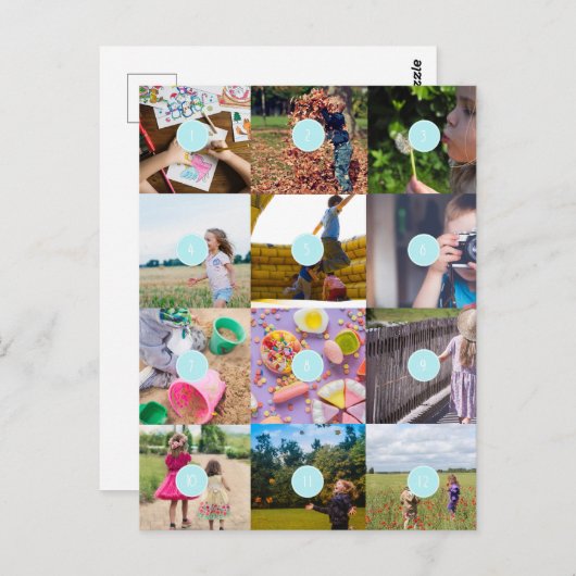 Voeg uw eigen 12 foto's kaart Pri toe (Voorkant / Achterkant)