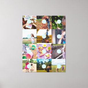 Voeg uw eigen 12 foto's kaart Pri toe Canvas Afdruk