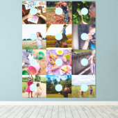 Voeg uw eigen 12 foto's kaart Pri toe Canvas Afdruk (Insitu (Houten vloer))