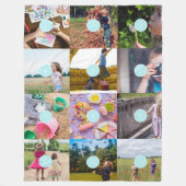 Voeg uw eigen 12 foto's  kaart Pri toe Fleece Deken (Voorkant)