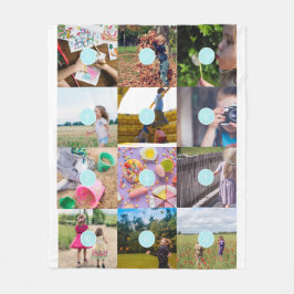 Voeg uw eigen 12 Foto's  tapebanket toe Fleece Deken